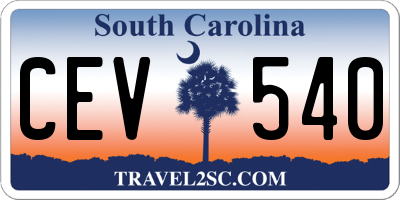 SC license plate CEV540