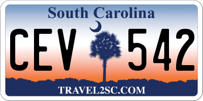 SC license plate CEV542