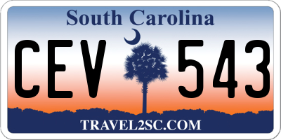 SC license plate CEV543