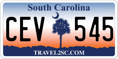 SC license plate CEV545