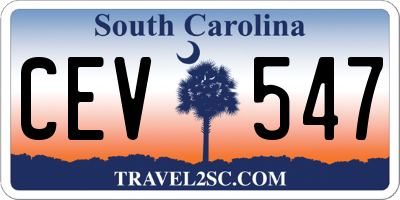 SC license plate CEV547