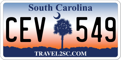 SC license plate CEV549