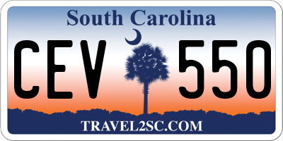 SC license plate CEV550