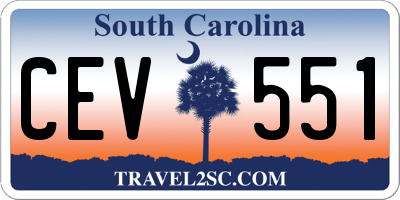 SC license plate CEV551