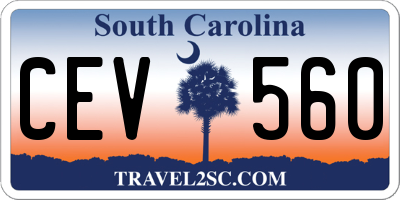 SC license plate CEV560