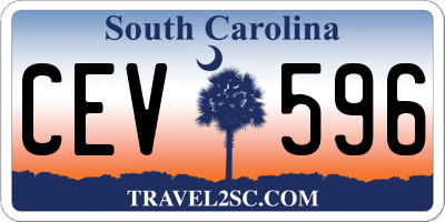 SC license plate CEV596