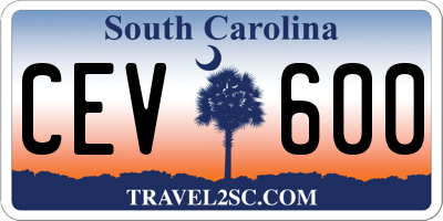 SC license plate CEV600