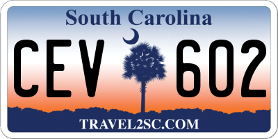 SC license plate CEV602