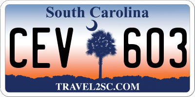 SC license plate CEV603