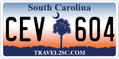 SC license plate CEV604