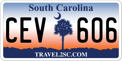 SC license plate CEV606