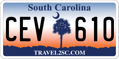 SC license plate CEV610
