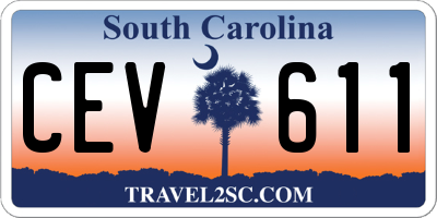 SC license plate CEV611