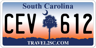 SC license plate CEV612