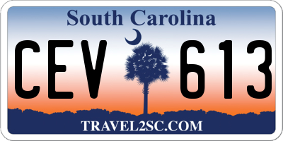 SC license plate CEV613