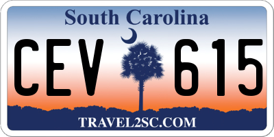 SC license plate CEV615