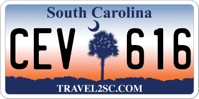SC license plate CEV616