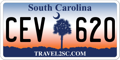 SC license plate CEV620