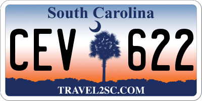 SC license plate CEV622