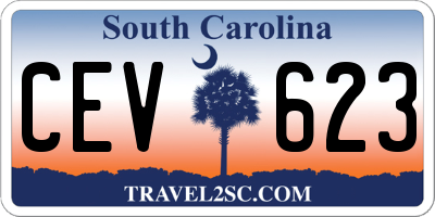 SC license plate CEV623