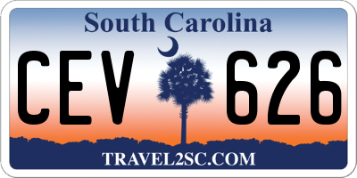 SC license plate CEV626