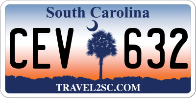 SC license plate CEV632