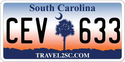 SC license plate CEV633