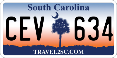 SC license plate CEV634