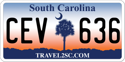 SC license plate CEV636