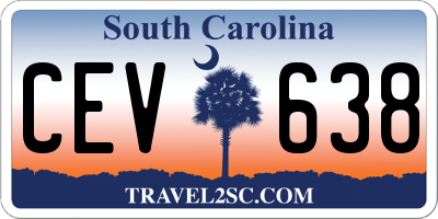 SC license plate CEV638