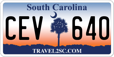 SC license plate CEV640