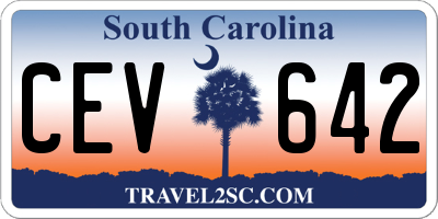 SC license plate CEV642