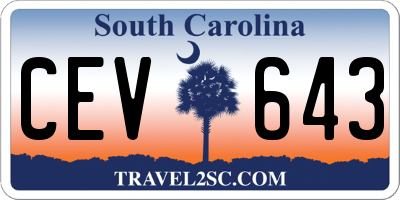 SC license plate CEV643