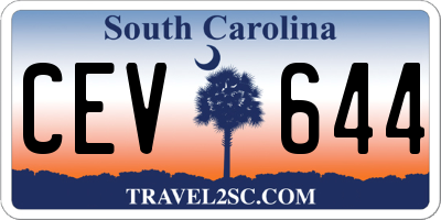 SC license plate CEV644