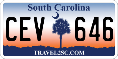 SC license plate CEV646