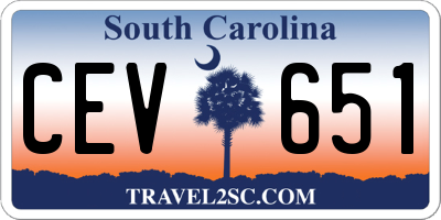 SC license plate CEV651
