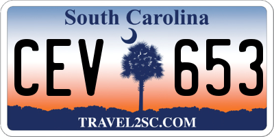 SC license plate CEV653
