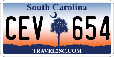 SC license plate CEV654