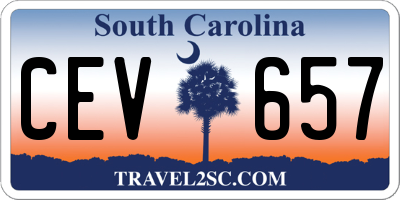 SC license plate CEV657