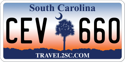 SC license plate CEV660