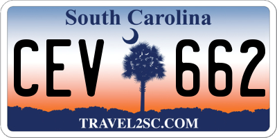 SC license plate CEV662