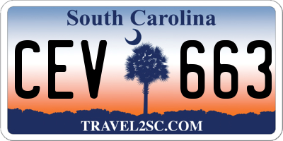 SC license plate CEV663