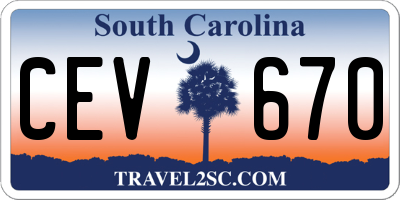 SC license plate CEV670
