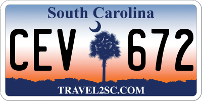 SC license plate CEV672