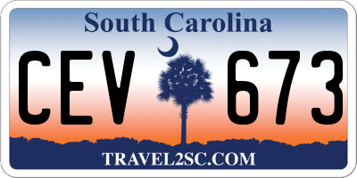 SC license plate CEV673
