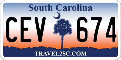 SC license plate CEV674