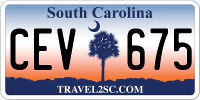 SC license plate CEV675