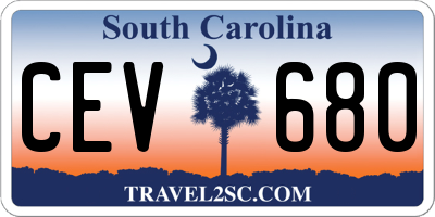 SC license plate CEV680