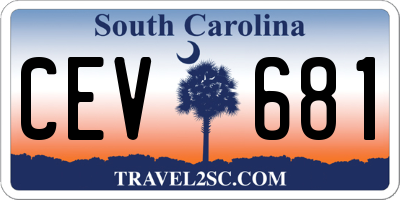SC license plate CEV681