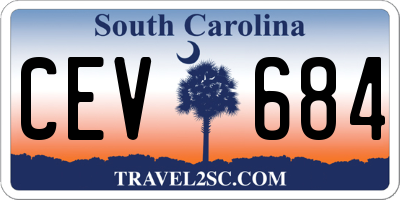 SC license plate CEV684